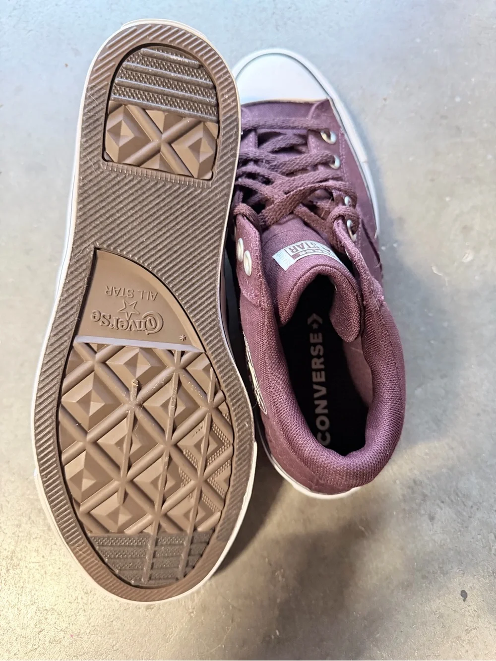 Converse High Top Sneakers - Maroon and White - Picture 4 of 4